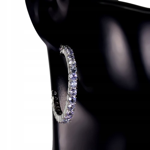 Kolczyki naturalne tanzanity srebro 925 koła 5