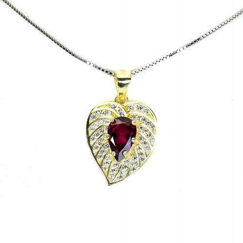 Naszyjnik delikatny cyrkonie natur. granat rodolit