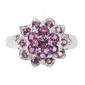 925 Srebrny pierścionek r 16 granaty rodolit kwiat