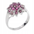 925 Srebrny pierścionek r 16 granaty rodolit kwiat
