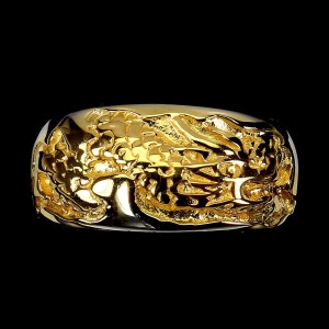 Pierścionek obrączka srebrna r 16 smok 925