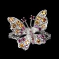 Pierścionek naturalne granaty cytryny r 15 motyl