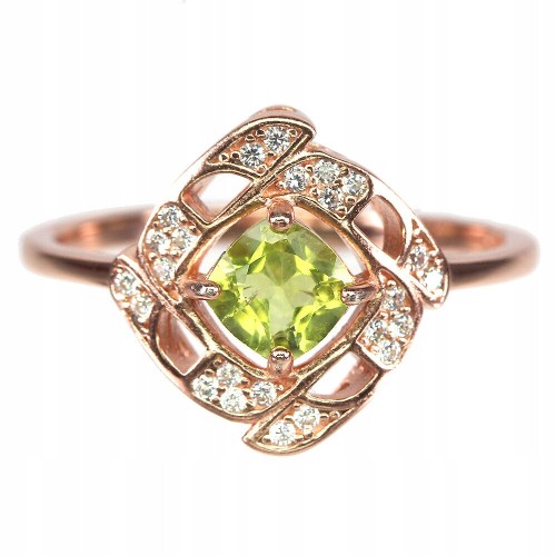 Pierścionek srebrny delikatny r 17 natural oliwin