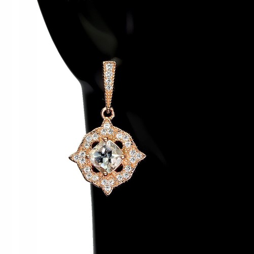 Delikatne kolczyki akwamaryny cyrkonie 5 925