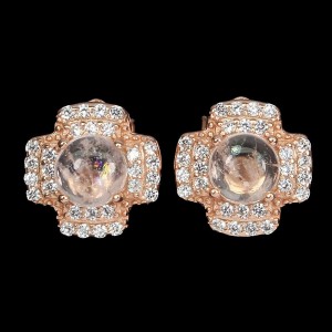 Srebro delikatne kolczyki naturalne morganity 5