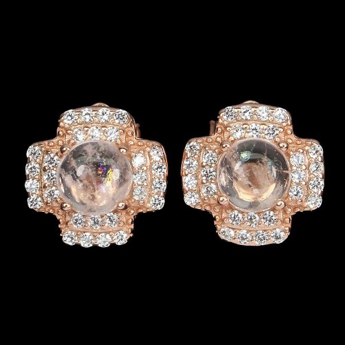 Srebro delikatne kolczyki naturalne morganity 5