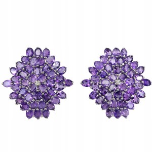 925 Srebrne kolczyki naturalne ametysty piękne 5