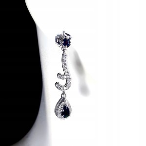 Kolczyki srebro delikatne naturalne czarne opale 5