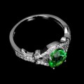 Pierścionek srebrny delikatny zielony topaz r 14