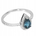 925 Srebro delikatny pierścionek topaz London r 12