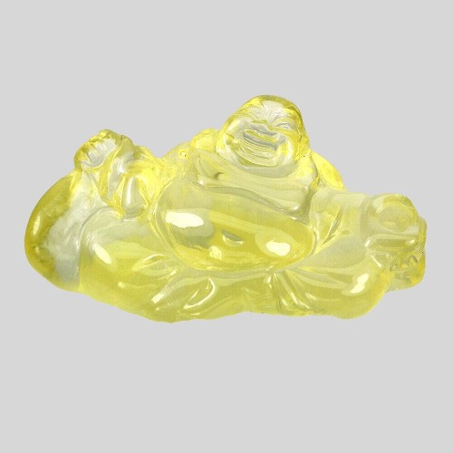 Lemon kwarc kamień naturalny figurka Budda 30.28ct