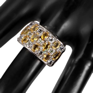 Pierścionek 925 diopsydy akwamaryny cytryny r 17.5