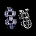 5 925 Srebrne delikatne kolczyki natural tanzanity