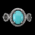 925 Srebrny piękny pierścionek turkus r 12.5
