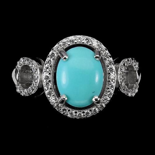 925 Srebrny piękny pierścionek turkus r 12.5