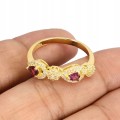 925 Pierścionek delikatny granaty rodolity r 17