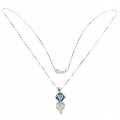 Naszyjnik delikatny London Blue topaz cyrkonie 925