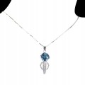 Naszyjnik delikatny London Blue topaz cyrkonie 925