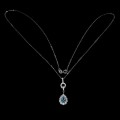 Naszyjnik delikatny cyrkonie 925 Swiss Blue topaz