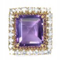 Broszka naturalny 50.2ct ametyst akwamaryny granat