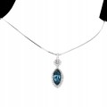 Delikatny naszyjnik London Blue topaz piękny 925