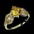Pierścionek srebrny naturalny żółty beryl r 17 925