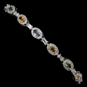 Bransoletka natural szafiry Songea elegancka 925