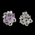 925 Kolczyki naturalne ametysty granaty szafiry 5