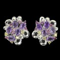 925 Kolczyki naturalne ametysty granaty szafiry 5