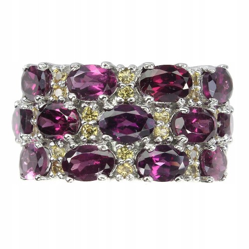 Pierścionek r 15.5 srebrny szafiry Songea granaty