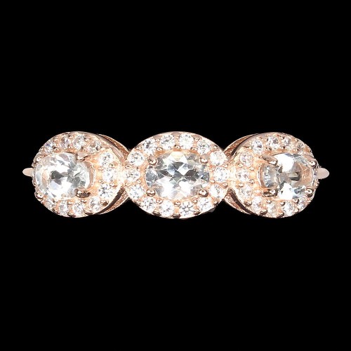 925 Pierścionek delikatny srebrny akwamaryny r 14