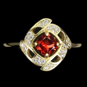 925 Pierścionek r 18 naturalny granat delikatny