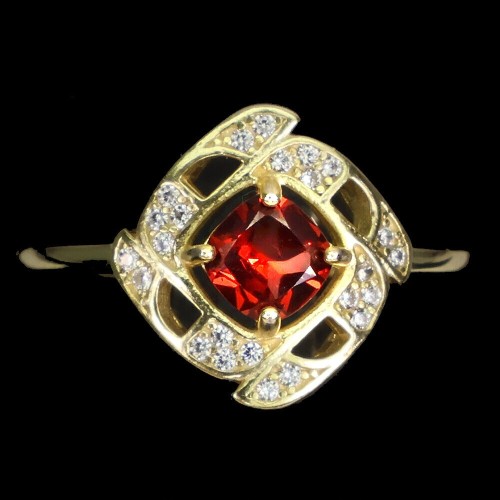 925 Pierścionek r 18 naturalny granat delikatny