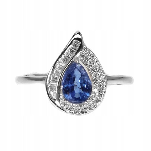 925 Pierścionek delikatny r 17 kianit cyrkonie