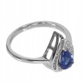 925 Pierścionek delikatny r 17 kianit cyrkonie