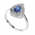 925 Pierścionek delikatny r 17 kianit cyrkonie