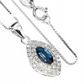 Piękny delikatny naszyjnik London Blue topaz 925