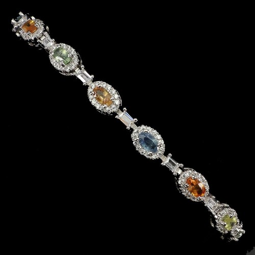 925 Bransoletka natural szafiry Songea elegancka
