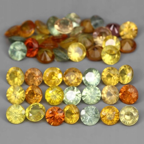 Szafiry Songea kamienie naturalne 4.96ct 48 sztuk