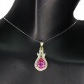 Delikatny naszyjnik 925 naturalny różowy topaz