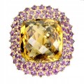 925 Pierścionek natural 27.87ct cytryn granat r 16