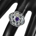 925 Pierścionek r 16 ametyst szafir akwamaryny