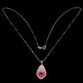 Naszyjnik naturalny różowy topaz cyrkonie 925