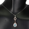 Naszyjnik delikatny 925 Swiss Blue topaz elegancki