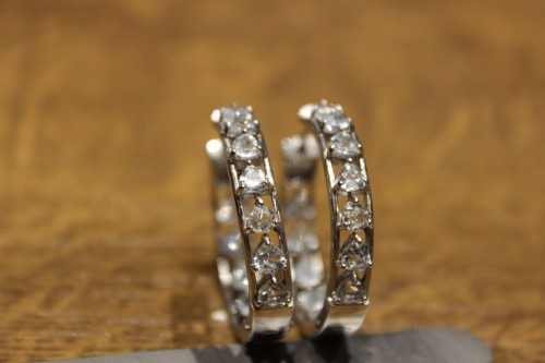 925 Kolczyki srebrne koła akwamaryny naturalne 3