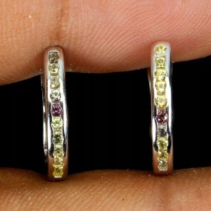 Srebrne 925 kolczyki naturalne szafiry Songea delikatne 3