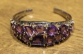 Bransoletka srebrna 925 ametysty spinele