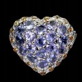 Pierścionek serce naturalne szafiry Songea tanzanity r 19.5