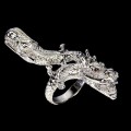 Pierścionek srebrny 925 naturalne granaty rodolity smok r 14