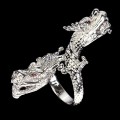 Pierścionek srebrny 925 naturalne granaty rodolity smok r 14
